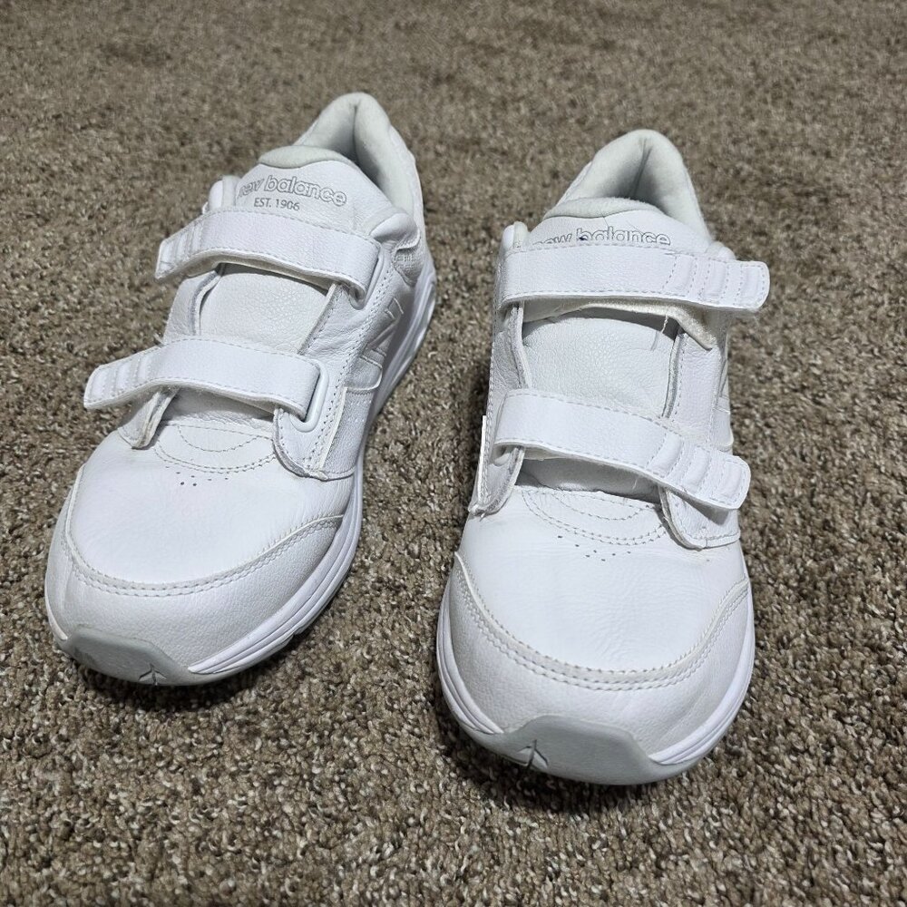 New Balance 928v3 Women’s Walking Shoes White Leather Hook & Loop Straps 9.5 2A image 3